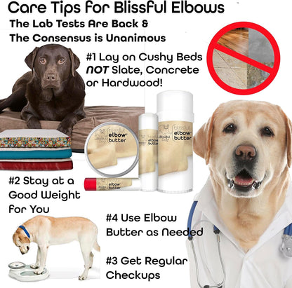 Soothing shea butter dog elbow moisturizer for cracked skin.