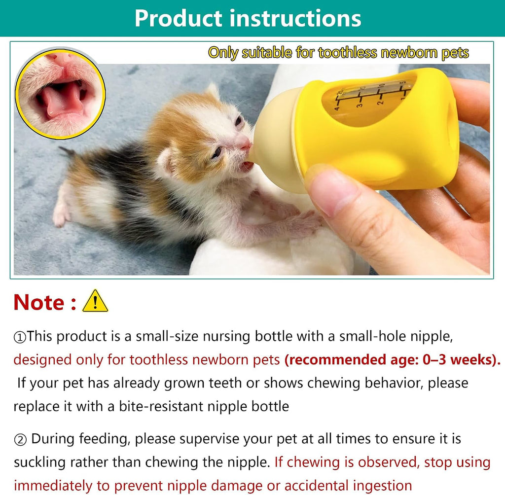 YeulYuuri kitten and puppy feeder with silicone nipple