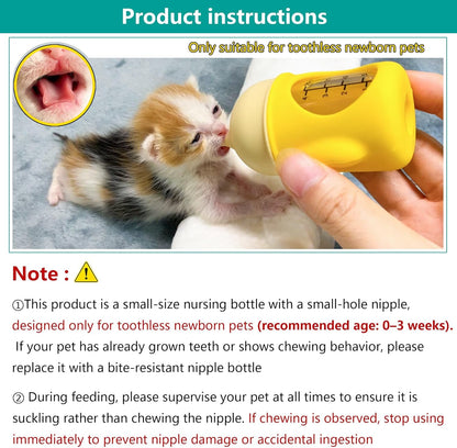 Puppy Bottles for NursingKitten Bottles for NursingPet Feeding Bottle(Yellow- 20ml) - Image 2