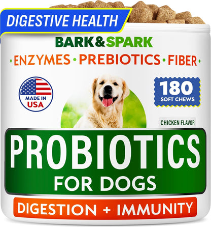 BARK&SPARK Probiotics for Dogs Digestive Health w/Enzymes - Diarrhea Gas Treatment Upset Stomach Relief - Allergy & Itchy Skin - Pet Dogs Probiotics - Digestion Supplement Treat (120Ct Chicken) - Image 12