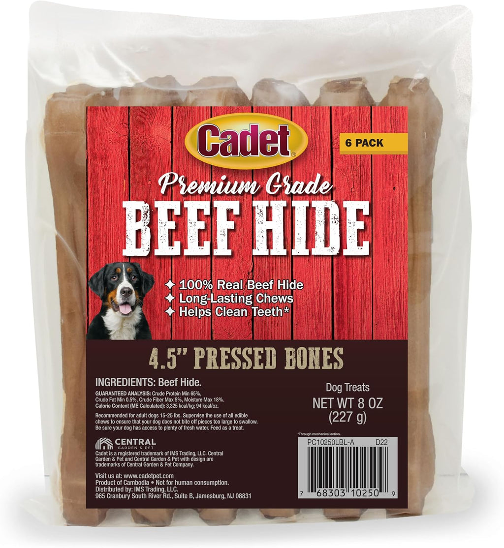Cadet Premium Grade Pressed Beef Hide Bones, Long Lasting Rawhide Dog Chews, 6.5 Inch (12 Count) - Image 10