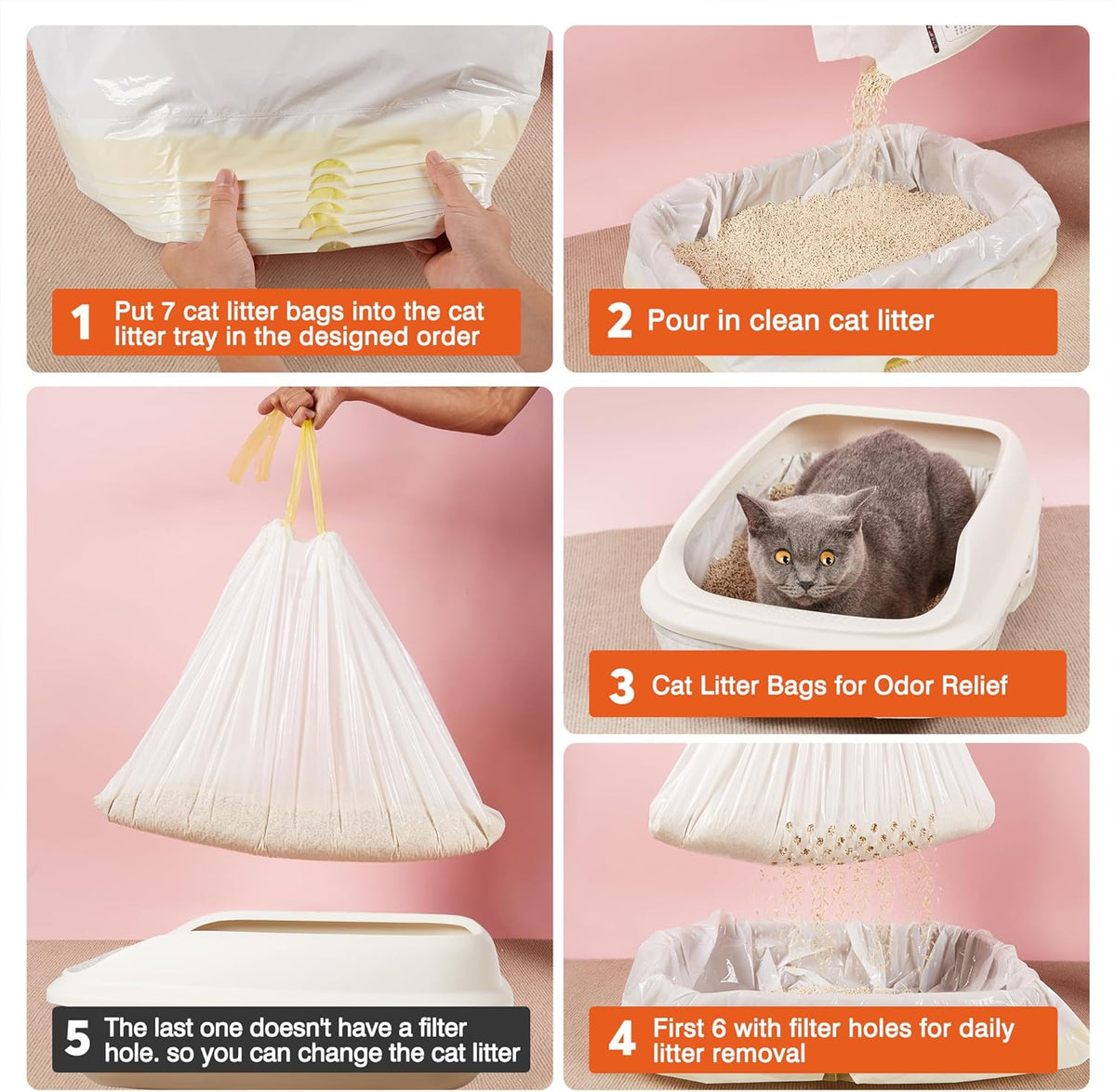 ADDPETS 14 count litter box liners package back view