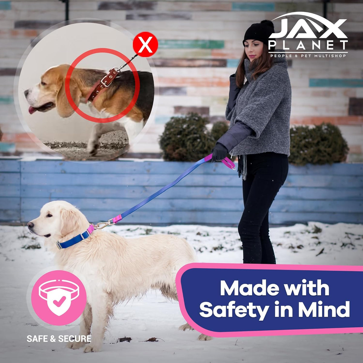 Jelly Martingale Collar for Dogs with Chain - 2-Way Control, Waterproof No Pull Dog Collar, Quick Release Buckle, One-Time Adjustment, Easy-Clean, Escape Free, Odor-Resistant, Blue & Rose, L - Image 9