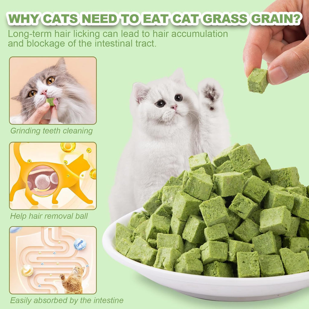 Grain-free chicken and cat grass snacks for picky felines.