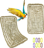 Bird Seagrass Mat 30 x 7 Inch Parrot Natural Seagrass Woven Net Hammock Parakeet Climbing Rope Ladder Mat Chew Toys Cage Accessories for Pigeon Macaw Cockatiel Conure Cockatoo Rat Bearded Dragon - Image 11
