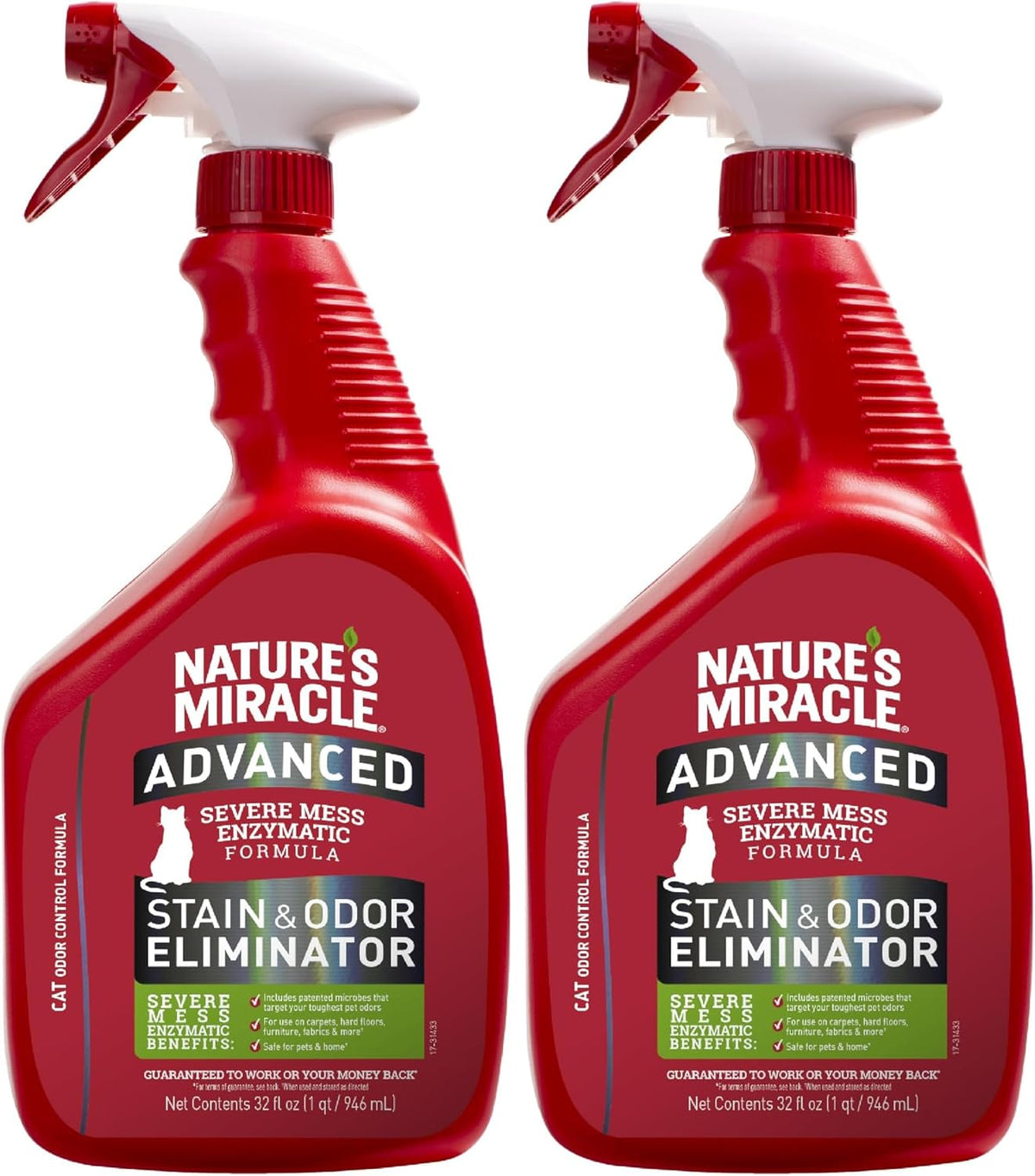 Nature's Miracle Advanced Cat Stain and Odor Eliminator Spray, Severe Mess Enzymatic Formula For Tough Pet Messes, 32 oz - Image 12