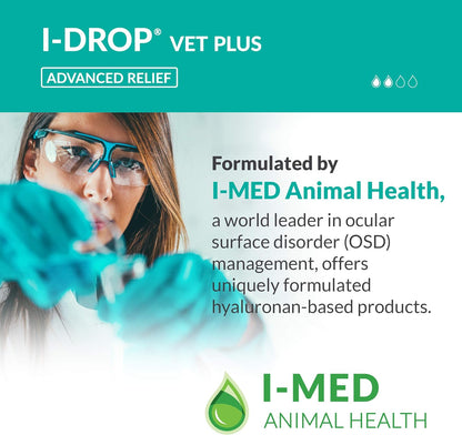 Side view of I-DROP Vet Plus box highlighting the viscoadaptive formula