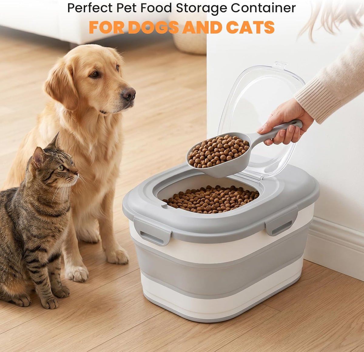Efwel pet food storage container showing clear window