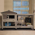 Gutinneen bunny cage front view with waterproof roof and wheels