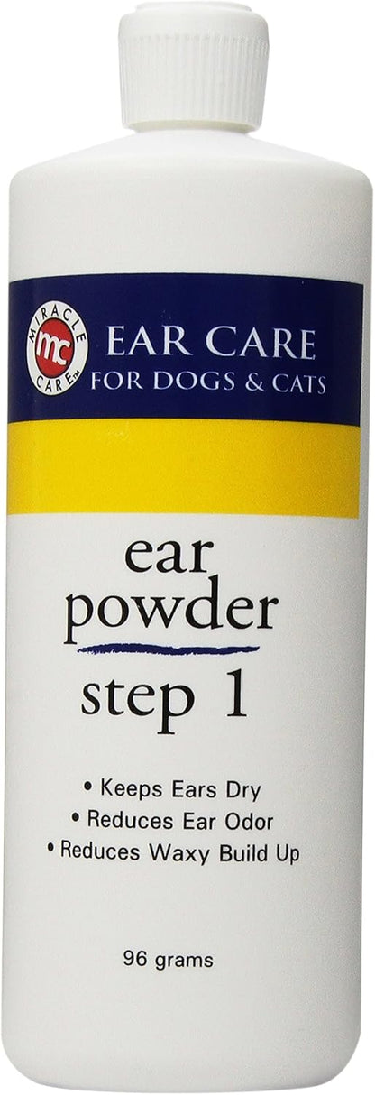 Instructions for using Miracle Care dog ear powder
