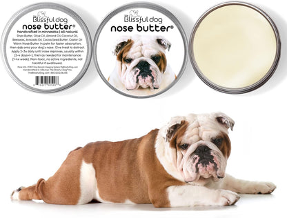 Handcrafted unscented dog nose balm packaging showcasing all-natural ingredients.
