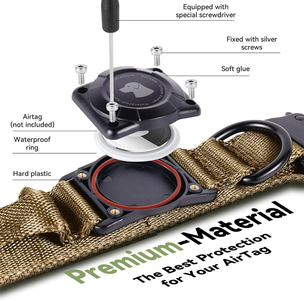 Side profile of military tactical dog collar with control handle