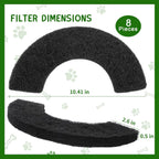QUEARN pre cut replacement charcoal filter side angle view for waste drawer
