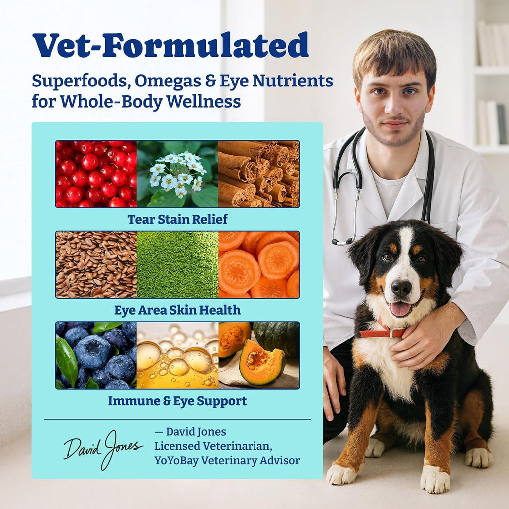 YoYoBay pet vision and immune support soft chews label detail