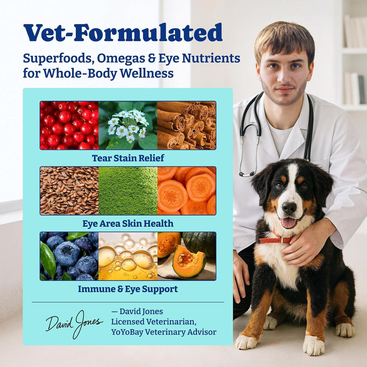 YoYoBay pet vision and immune support soft chews label detail