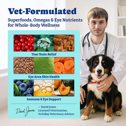 YoYoBay pet vision and immune support soft chews label detail