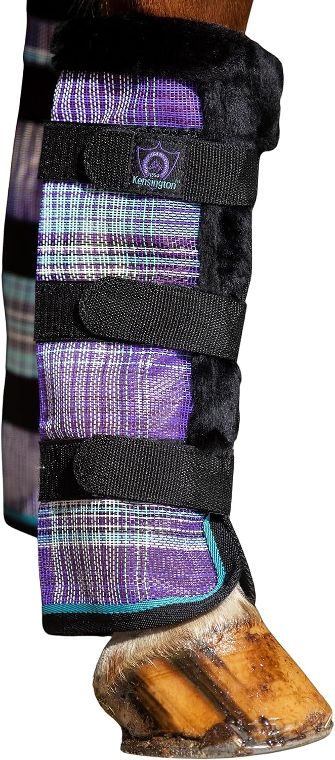 Kensington Protective Products Horse Fly Boots - Fleece Trimmed - Stay-Up Technology - Protection from Insect Bites and UV Rays - Sold in Pairs (2 Boots) - Image 11