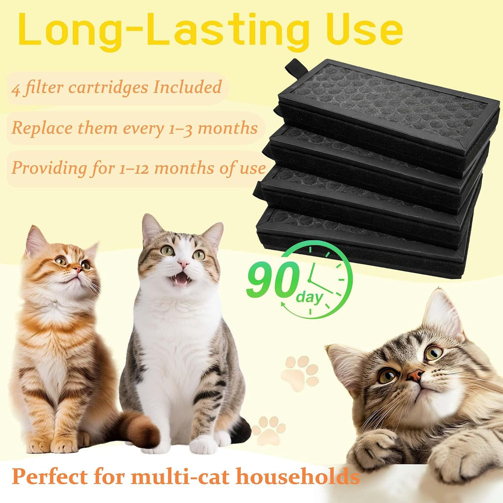 Odor eliminating activated charcoal filter for smart automatic cat litter trays