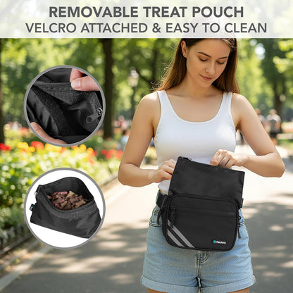 PetAmi waist belt bag showing interior zippered compartments