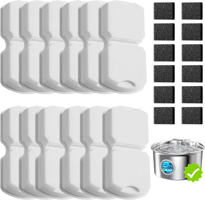 Comparison of clean versus used pet fountain filter components