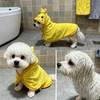 Fast drying lightweight pet bathrobe towel for post bath grooming