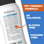 Wahl whitening pet shampoo bottle with pear branding