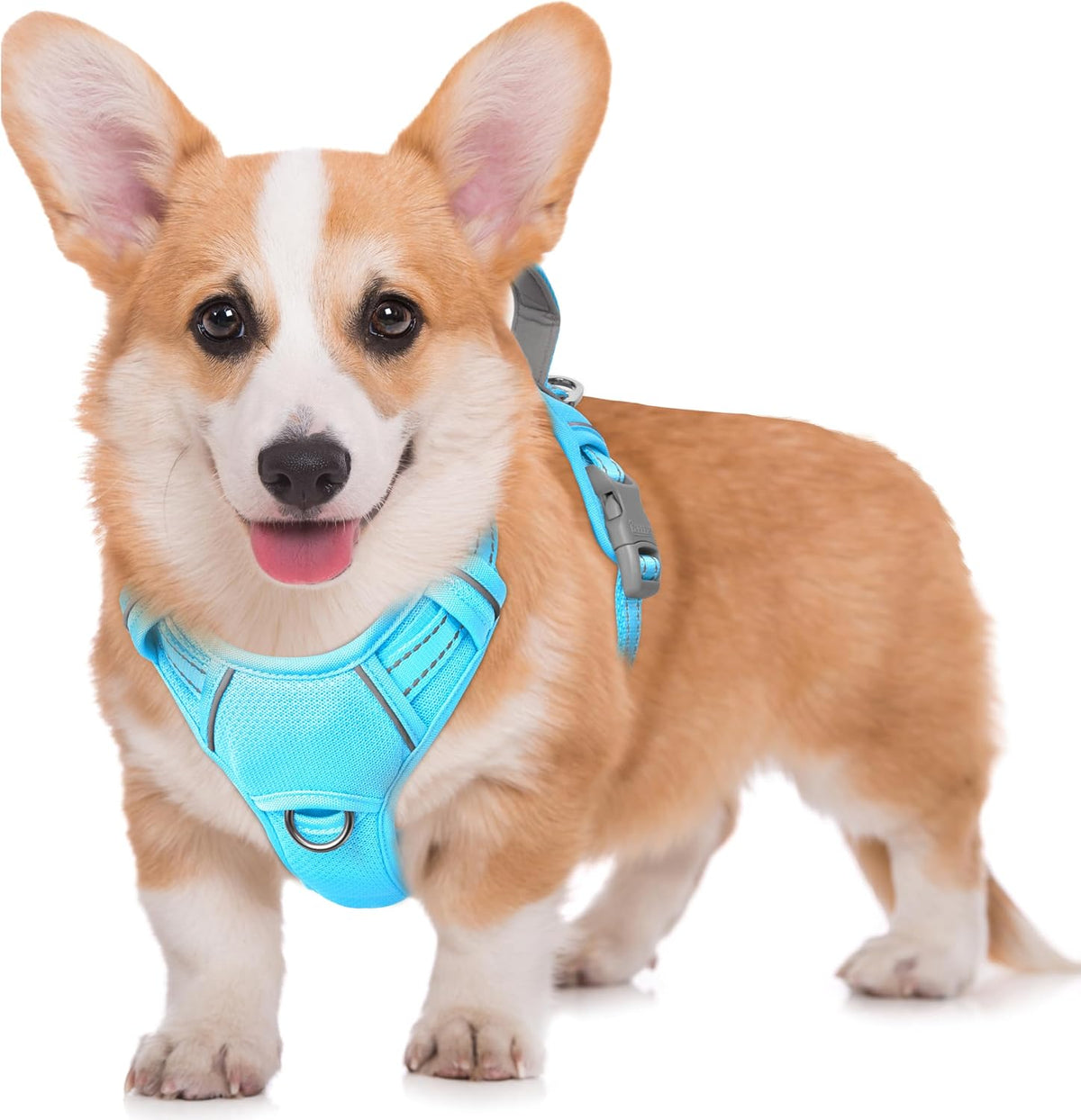 BARKBAY No Pull Dog Harness Large Reflective Dog Harness with Front Clip and Easy Control Handle for Walking Training Running with ID tag Pocket(Pink,L) - Image 12