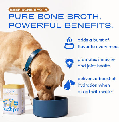 Native Pet Bone Broth for Dogs - Made with Real Beef Bone Broth, Dog Food Toppers for Picky Eaters - Provides Extra Hydration & Nutrition for Joint Strength, Immunity & Heart Health-48 Scoops - Image 2