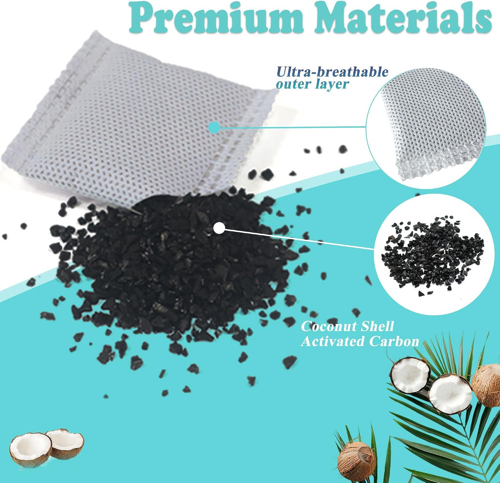 Full twelve month supply pack of NewKe activated charcoal cat toilet deodorizers.
