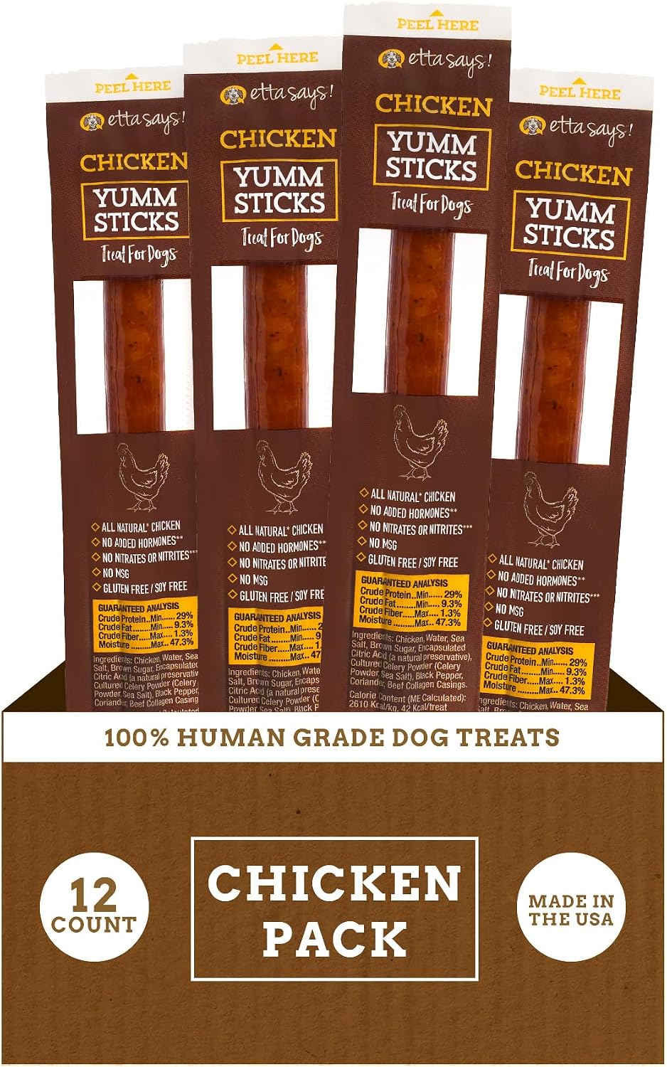 etta says! Yumm Sticks - Real Meat Jerky Dog Jerky Treats - Beef, Chicken, Pork, and Turkey Variety Pack - Human Grade - Made in The USA (12 Count Pack of 1) - Image 14