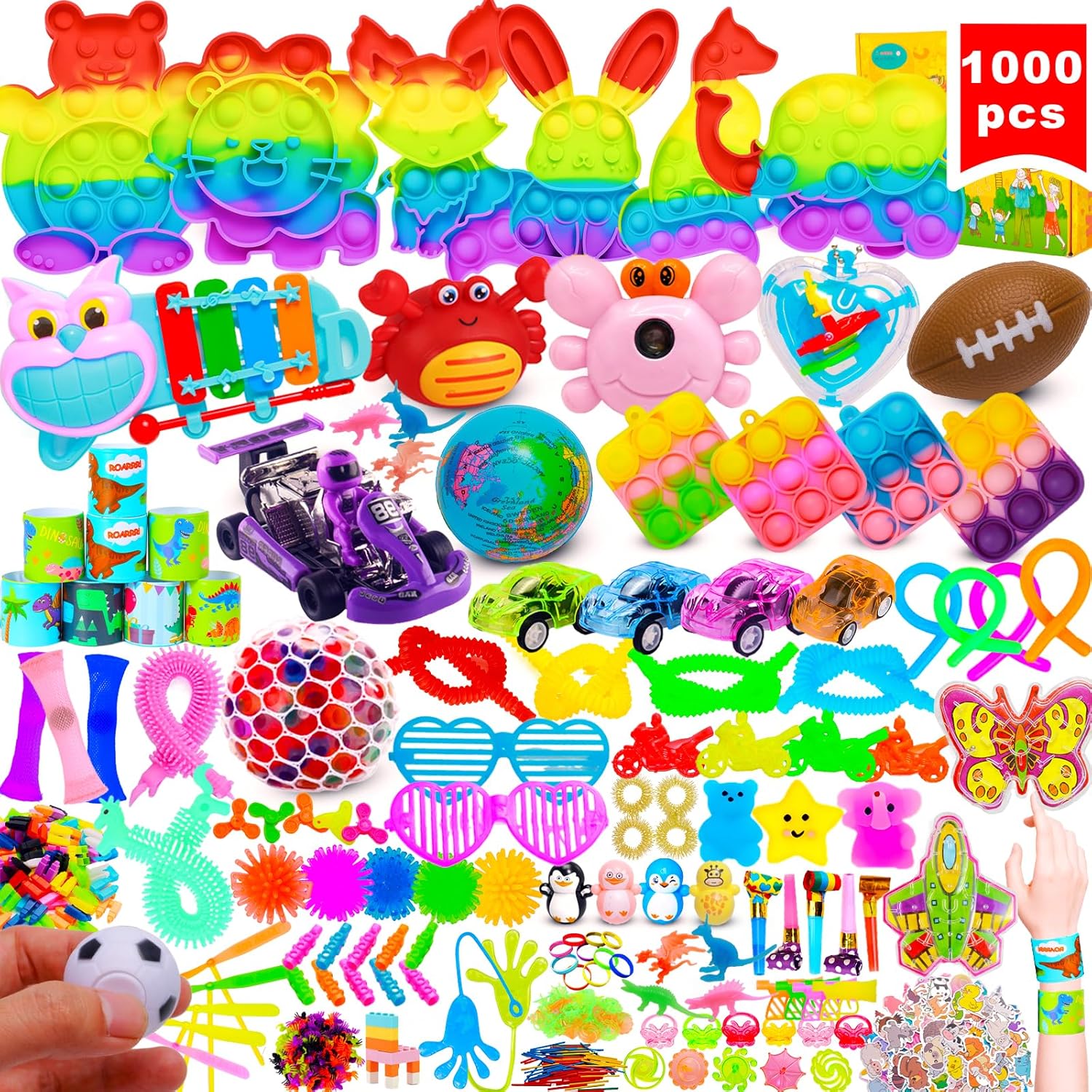 Zeayou 1000 piece kids party favors and fidget toys bulk set