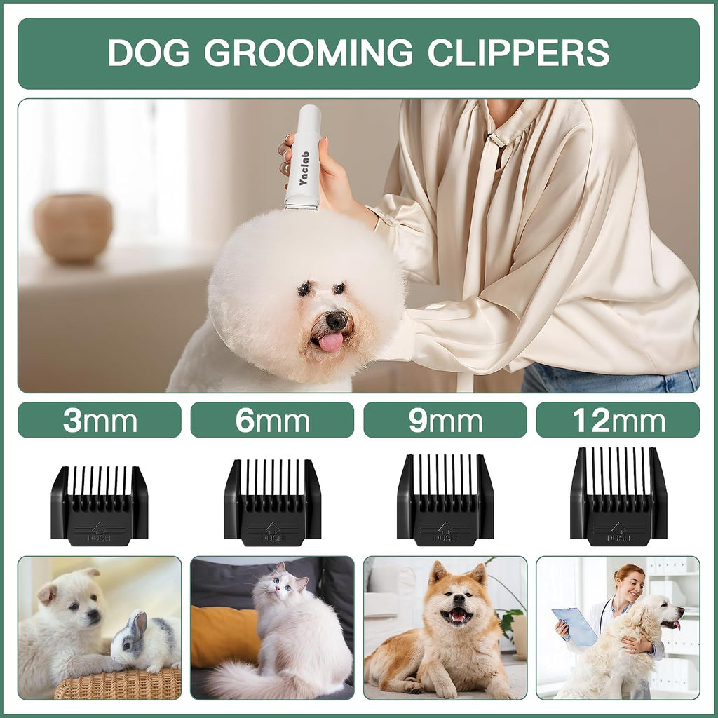 SpeedBoost white pet grooming kit packaging and instruction manual layout.
