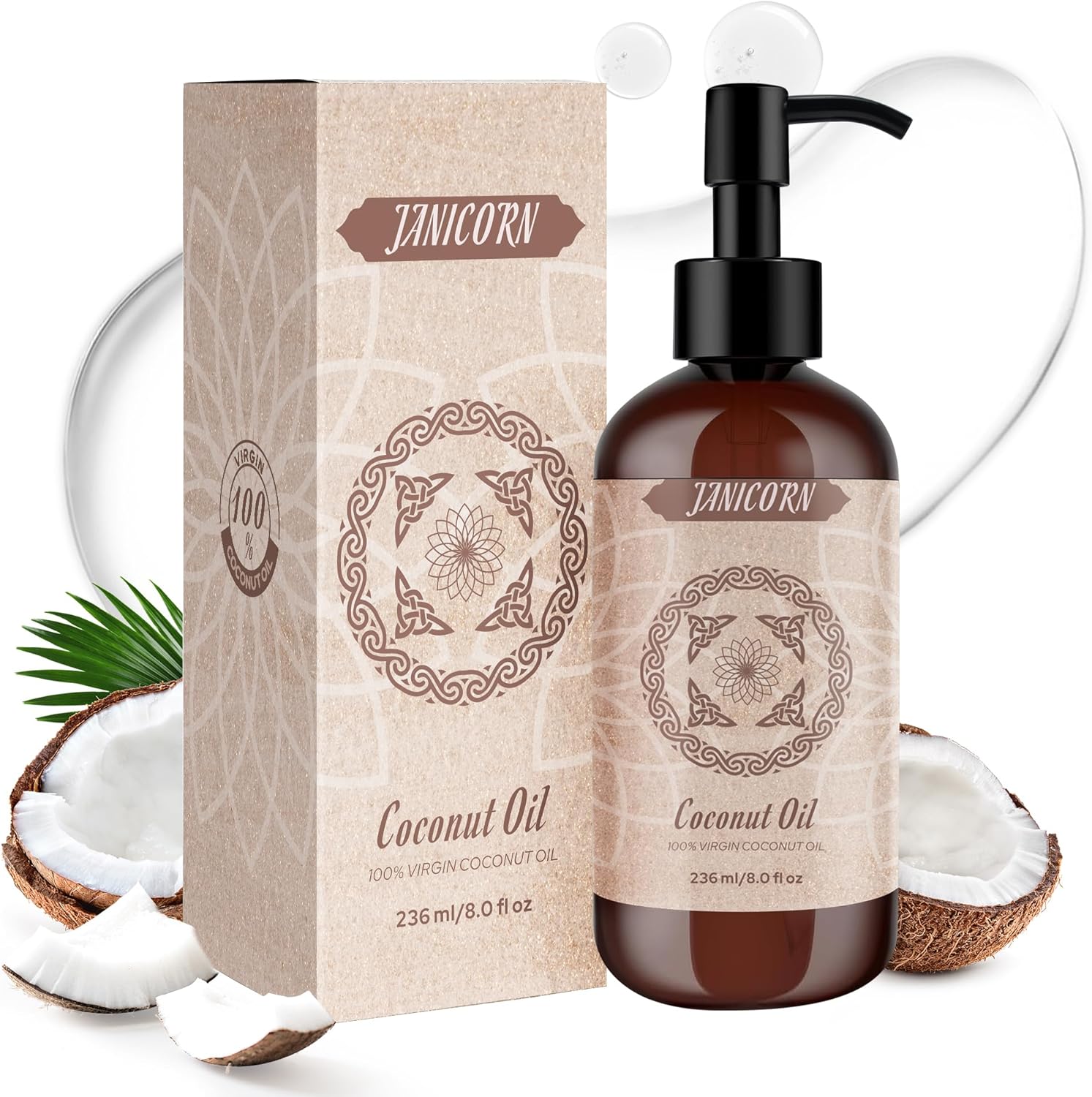 Brooklyn Botany Cold-Pressed Organic Castor Oil front view bottle for hair growth.