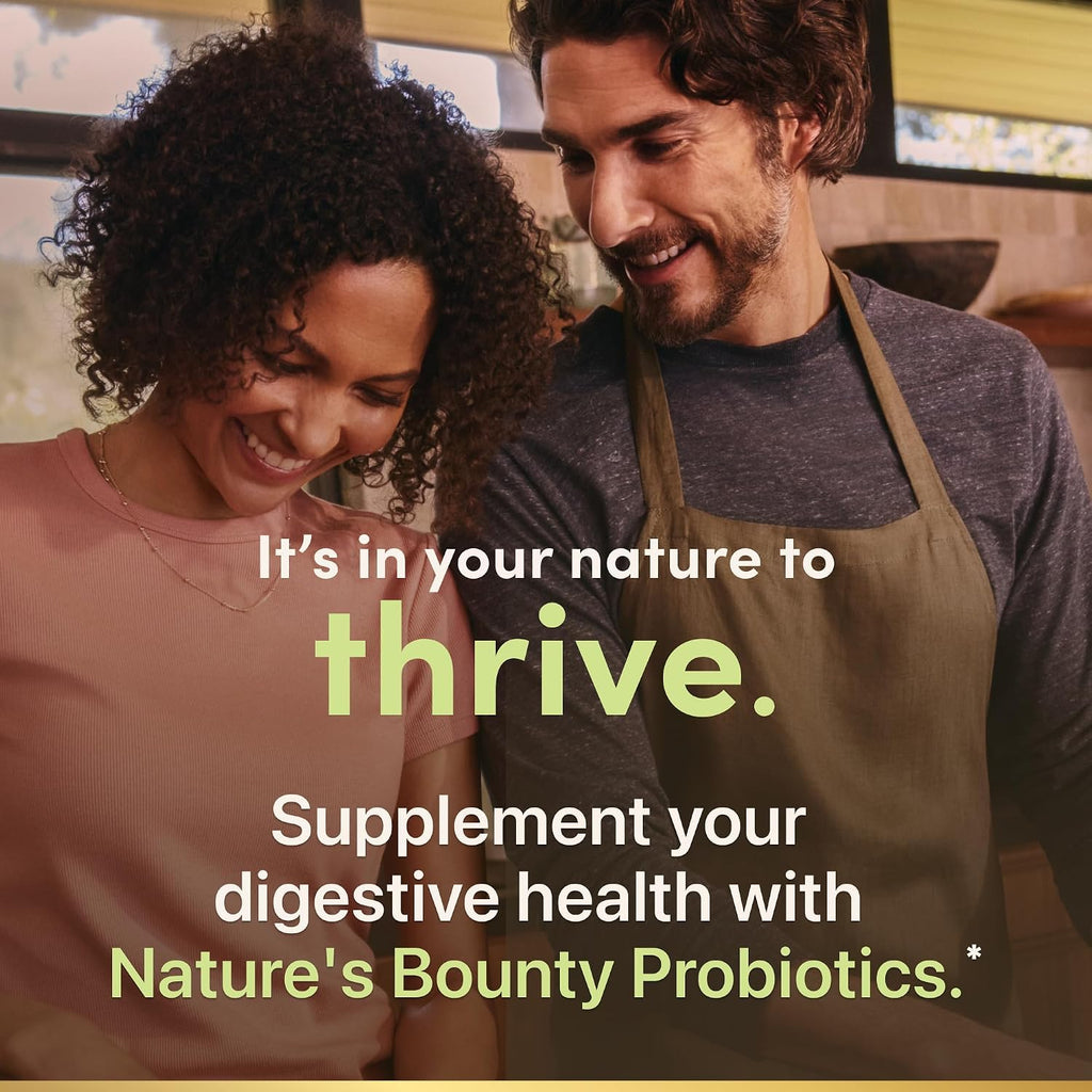 Natures Bounty daily probiotic supplement ingredients panel