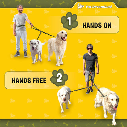 Pet Dreamland hands free leash set with heavy duty metal carabiners