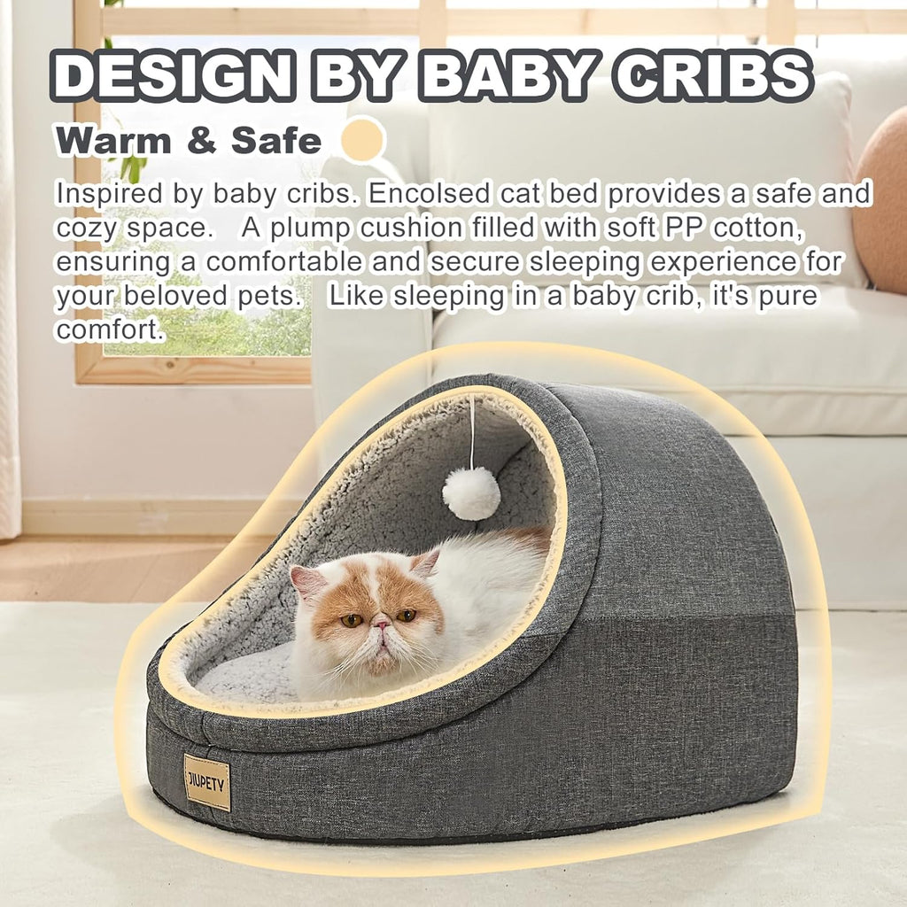 Jiupety cat house with soft interior cushion