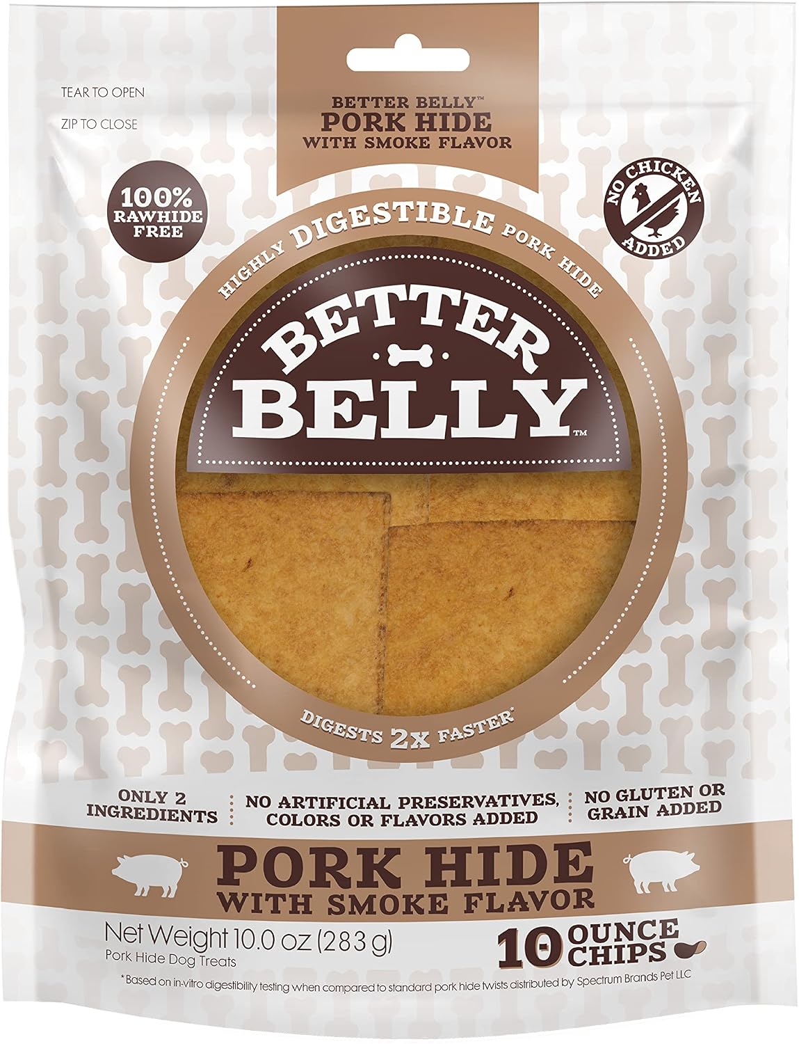 Better Belly rawhide free style digestible pork hide treats