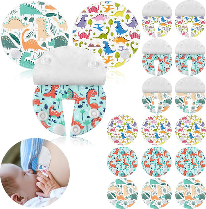 Breling 18 Pack feeding tube pads dinosaur design front view