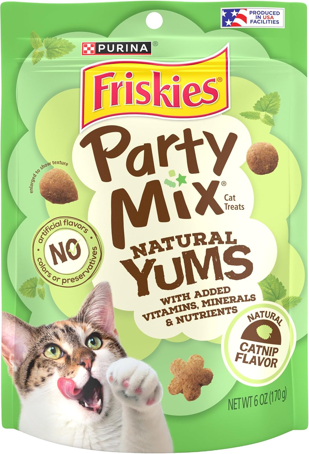 Purina Friskies Made in USA Facilities, Natural Cat Treats, Party Mix Natural Yums Catnip Flavor - 20 Ounce (Pack of 1) - Image 11