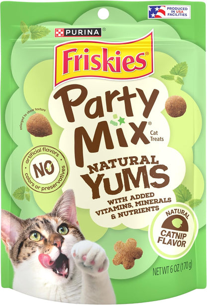 Purina Friskies Made in USA Facilities, Natural Cat Treats, Party Mix Natural Yums Catnip Flavor - 20 Ounce (Pack of 1) - Image 11