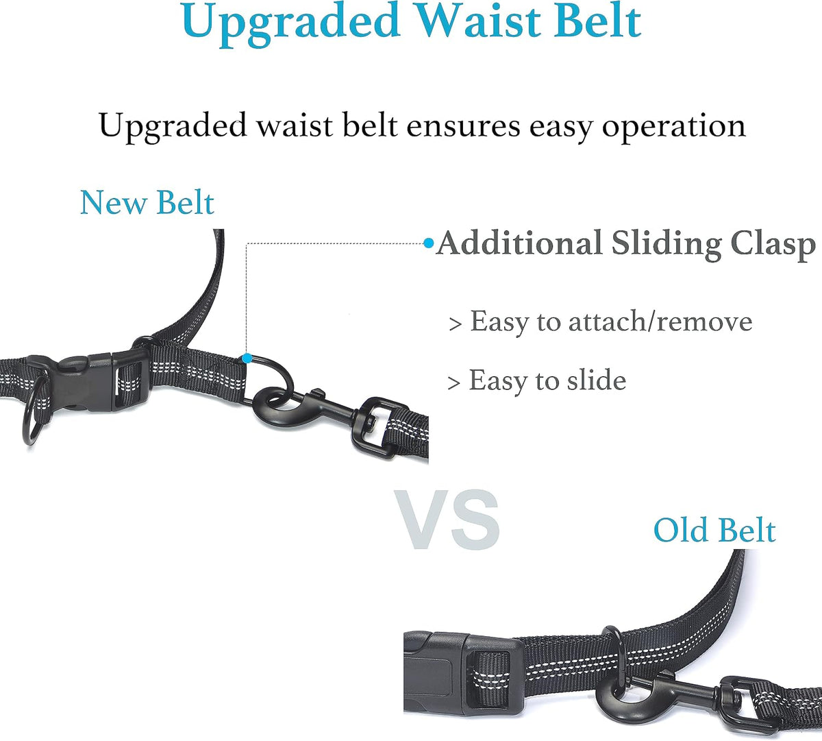 IyoShop small dog leash adjustable waist belt mechanism