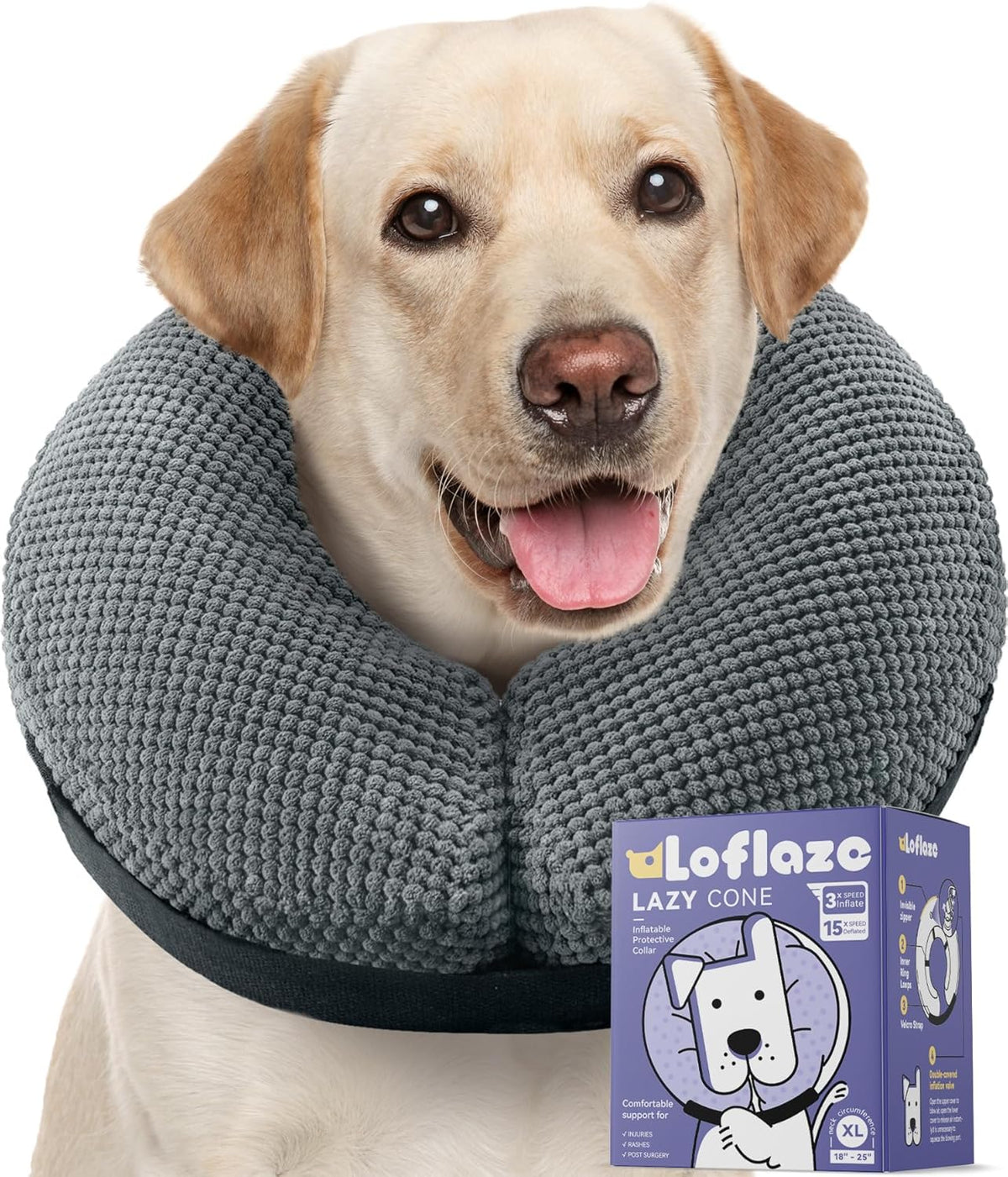 Loflaze Soft Inflatable Dog Cone Collar for Large Medium Small Dogs Cats - After Surgery Dog Neck Donut Collar, ECollar Alternatives for Recovery - Image 14