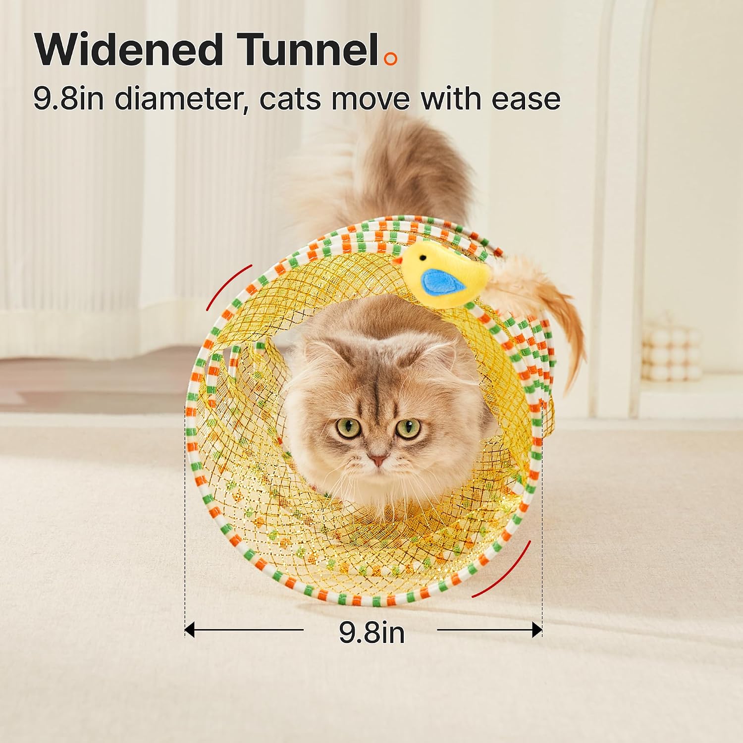 Potaroma interactive cat burrowing toy being enjoyed by an active house cat during daily playtime.
