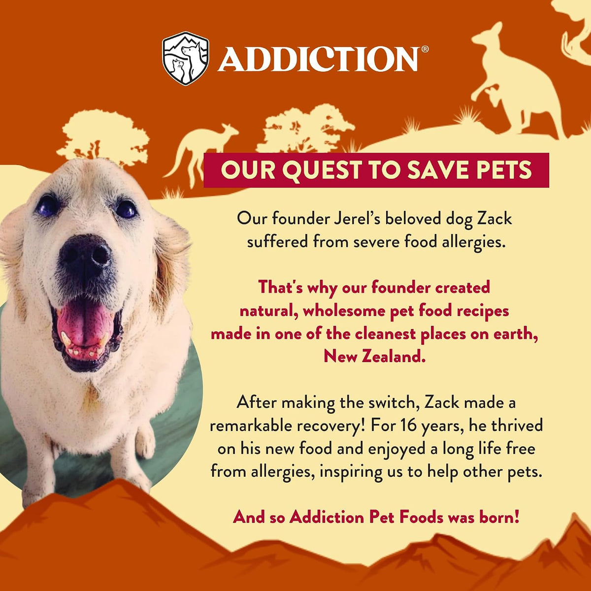 USA imported authentic Addiction pet foods adult dog formula