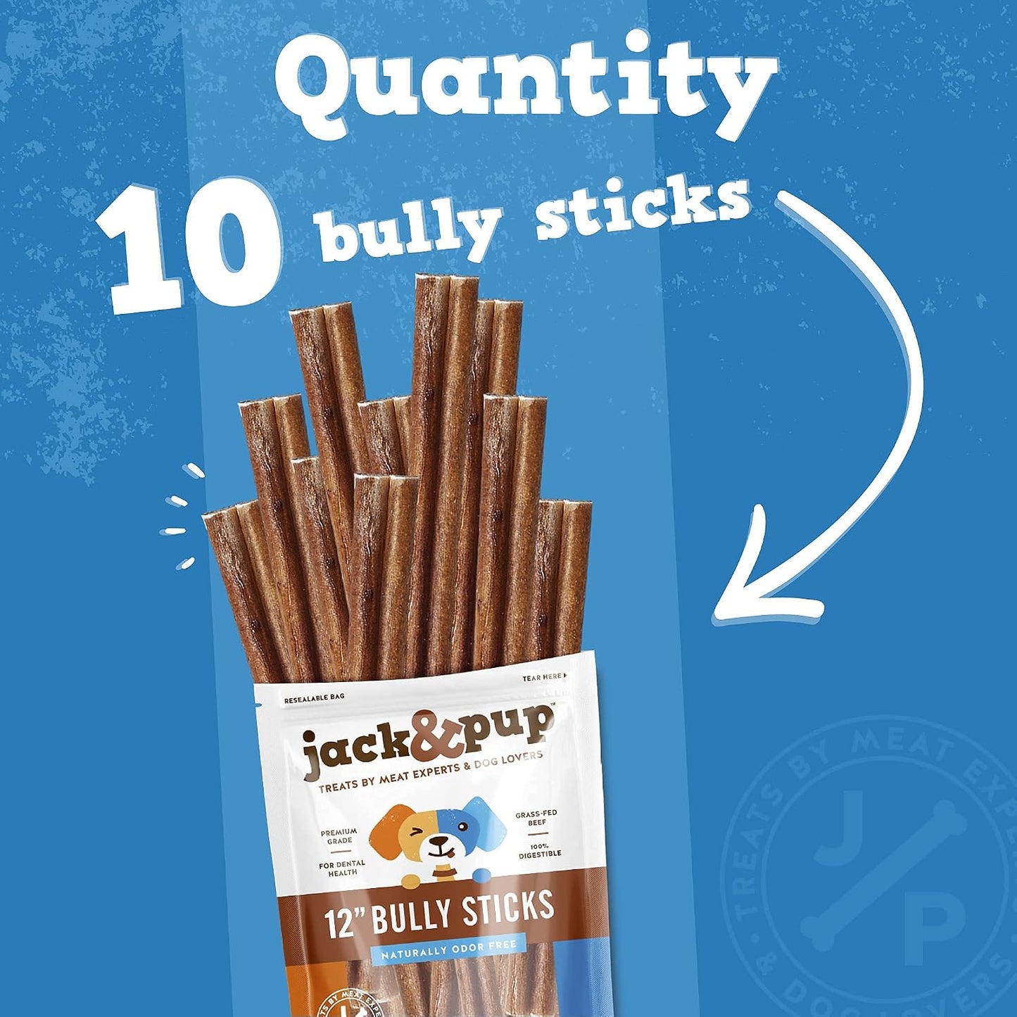 Odor free highly digestible premium beef muscle bully sticks for pets