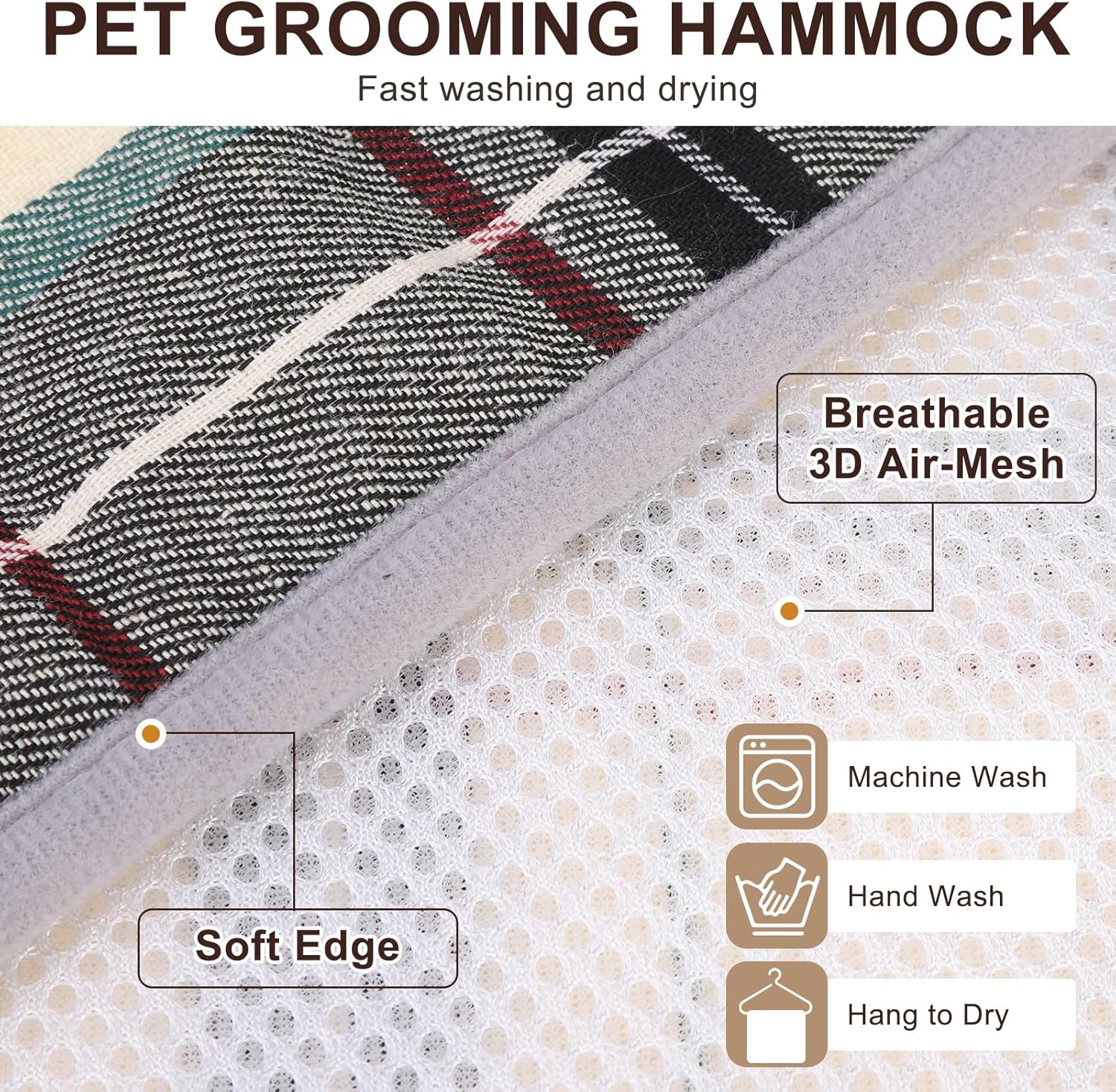 Detailed view of Beautyzoo pet hammock neck support and straps