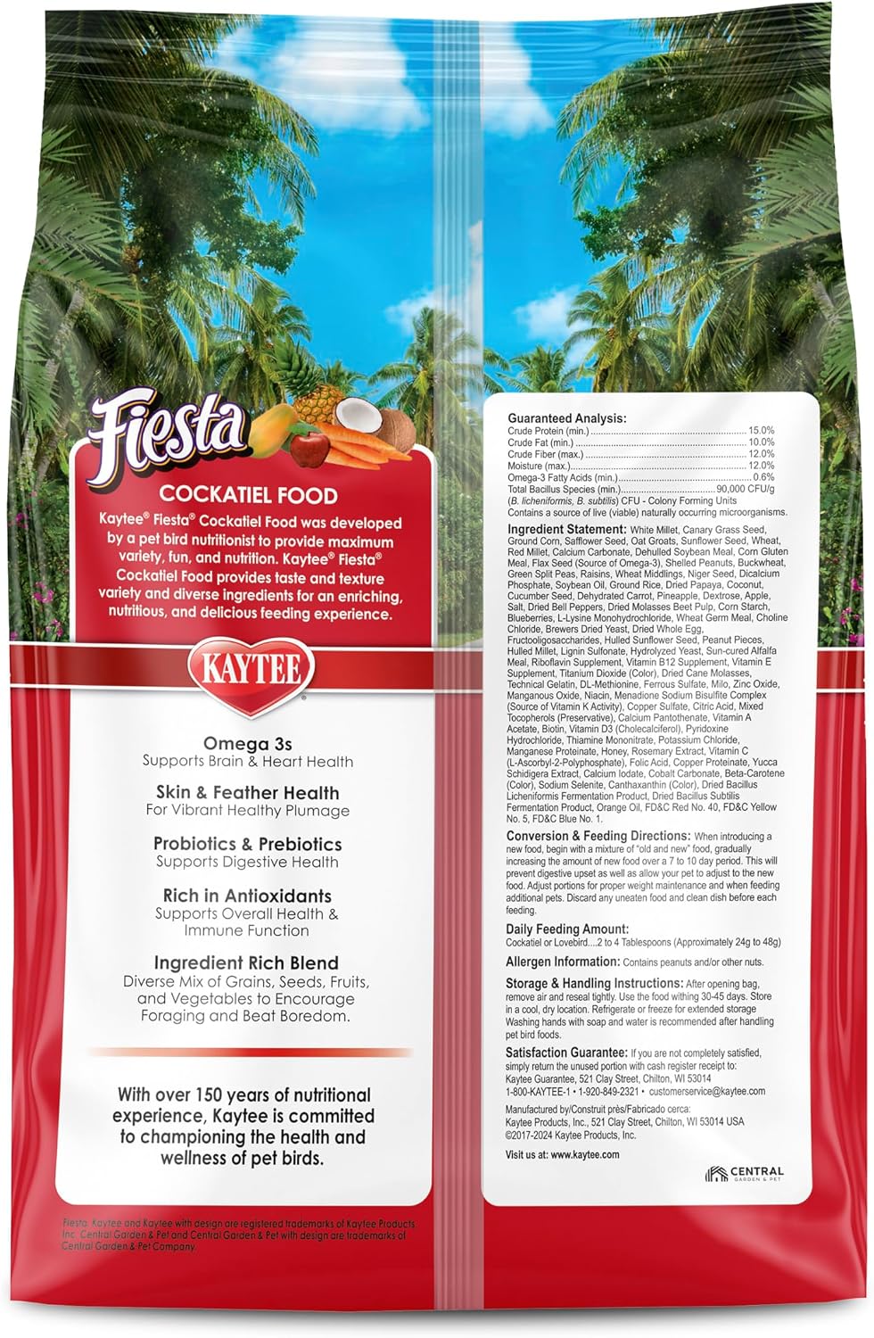 Kaytee Fiesta Cockatiel Food, Nutritious and Fun Blend, Supports Skin, Feather, Digestion, Brain and Heart Health, 4.5 pounds - Image 11