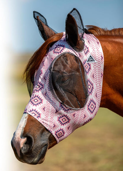 USA imported horse fly mask in vibrant Pacific Blue