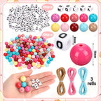 Quelay custom pet necklace set displaying ten different colors of 16mm round craft beads