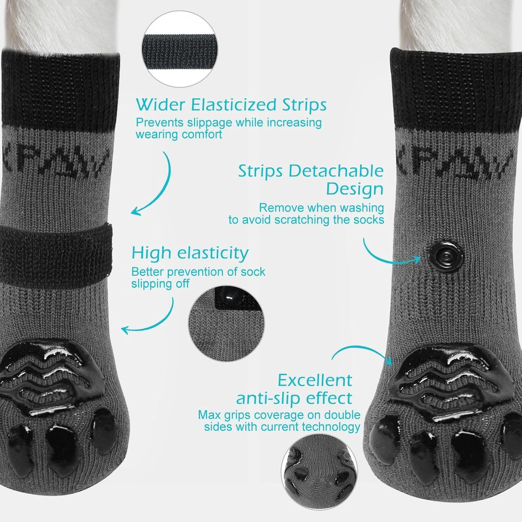 Close up of double-sided rubberized grip on dog paw protector